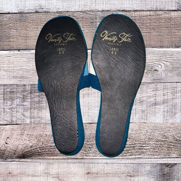 Vintage Vanity Fair Burgundy Velour House Shoes Slippers Lg 8-9 Mid Century Glam - Picture 4 of 5